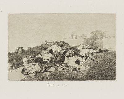 Tanto y mas. (Nog erger), pl. 22 uit de serie Los desastres de la guerra (De rampen van de oorlog) door Francisco de Goya