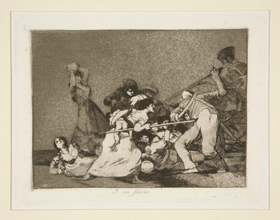 Y son fieras (En ze zijn als wilde beesten), pl. 5 uit Los desastres de la guerra (De rampen van de oorlog) door Francisco de Goya