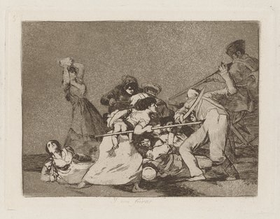 Y son fieras (En ze zijn als wilde beesten), pl. 5 uit de serie Los desastres de la guerra (De rampen van de oorlog) door Francisco de Goya