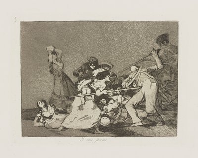 En Ze Zijn Als Wilde Beesten, pl. 5 uit de serie Los desastres de la guerra (De Rampen van de Oorlog) door Francisco de Goya