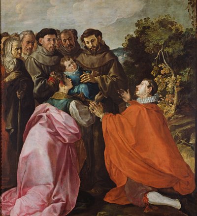 Genezing van St. Bonaventura door St. Franciscus van Assisi, c.1628 door Francisco Herrera