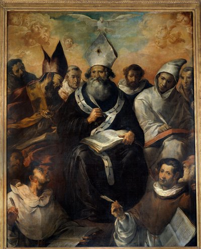 Sint Basilius dicteert zijn leer door Francisco Herrera