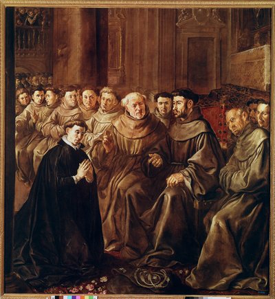 Sint Bonaventura treedt toe tot de Franciscaner Orde door Francisco Herrera