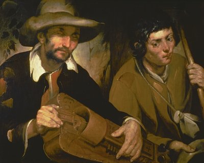 De blinde draailierspeler, c.1640 door Francisco Herrera