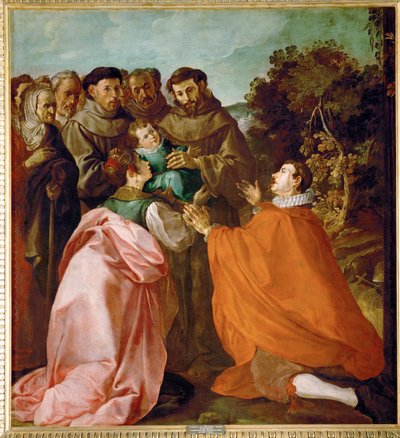 Het kind Bonaventura genezen door Franciscus ... door Francisco Herrera