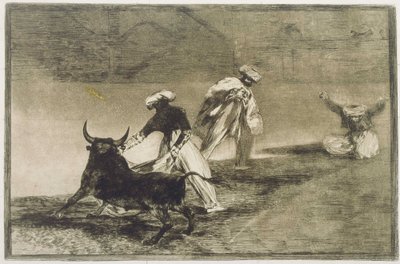 Ze spelen nog een met de cape... door Francisco de Goya