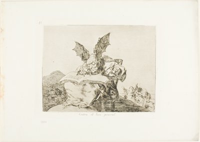 Tegen het algemeen belang, plaat 71 uit De rampen van de oorlog door Francisco Jose de Goya y Lucientes