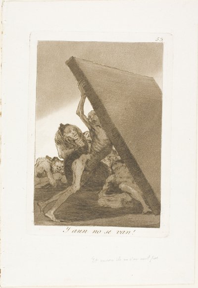En nog gaan ze niet!, plaat 59 van Los Caprichos door Francisco Jose de Goya y Lucientes