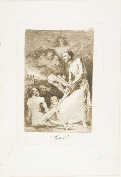 Blow, plaat 69 uit Los Caprichos door Francisco Jose de Goya y Lucientes