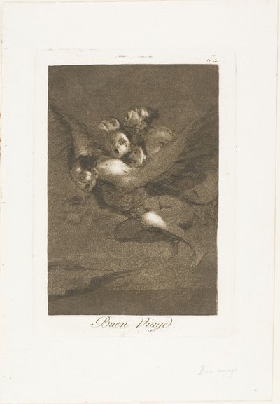 Bon voyage, plaat 64 uit Los Caprichos door Francisco Jose de Goya y Lucientes