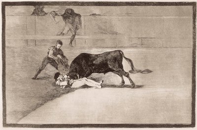 Stierengevecht: de ongelukkige dood van Pepe Hillo door Francisco de Goya