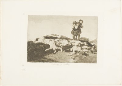 Begraaf ze en houd stil, plaat 18 uit De rampen van de oorlog door Francisco Jose de Goya y Lucientes