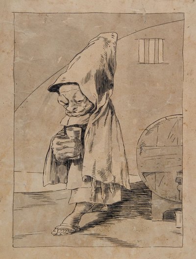 Karikatuur van een monnik door Francisco Jose de Goya y Lucientes