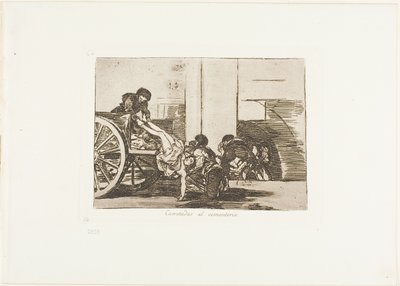 Karren naar de begraafplaats, plaat 64 uit De rampen van de oorlog door Francisco Jose de Goya y Lucientes