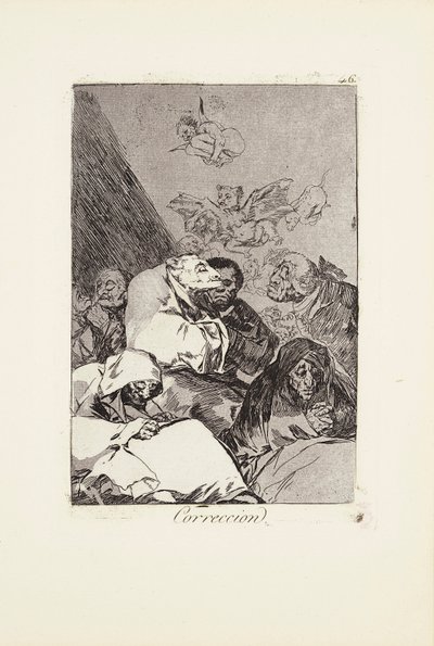 Correctie (Correccion) Plaat 46 uit: Los Caprichos door Francisco Jose de Goya y Lucientes