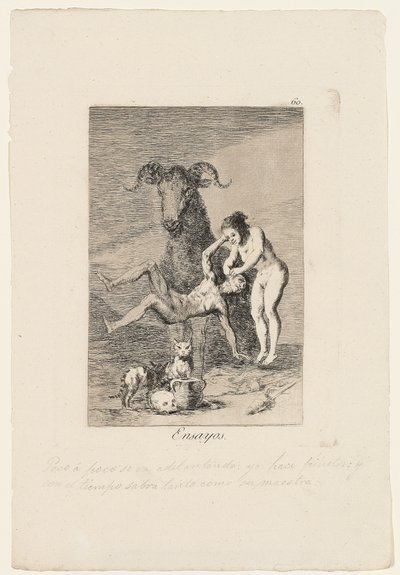 Ensayos, plaat uit "Los Caprichos" door Francisco de Goya