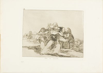 Alles is op zijn kop, plaat 42 uit De rampen van de oorlog door Francisco Jose de Goya y Lucientes