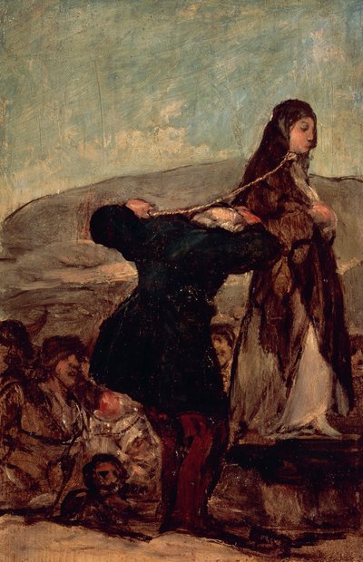 Executie van een heks door Francisco Jose de Goya y Lucientes