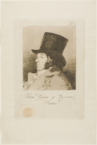 Francisco de Goya y Lucientes, schilder, plaat één uit Los Caprichos door Francisco Jose de Goya y Lucientes