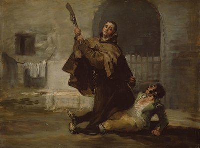 Broeder Pedro Clubs El Maragato met de kolf van het geweer, ca. 1806 (olieverf op paneel) door Francisco Jose de Goya y Lucientes
