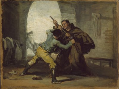 Broeder Pedro ontworstelt het geweer van El Maragato, ca. 1806 door Francisco de Goya