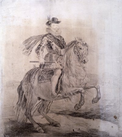 Ruiterportret van Filips III van Spanje. 1778. door Francisco Jose de Goya y Lucientes