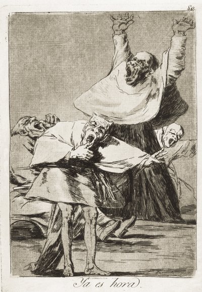 GOYA Y LUCIENTES, Francisco de (1746-1828). Het is tijd. 1797-1799. Plaat 80 van "Los Caprichos", ets, gepolijste aquatint, droge naald en beitel. Romantiek. Gravure. Ets. SPAANJE. MADRID (AUTONOME GEMEENSCHAP). Madrid. Nationale Bibliotheek door Francisco Jose de Goya y Lucientes