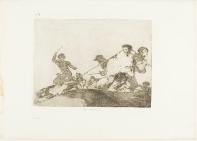 Hij verdiende het, plaat 29 uit De Rampen van de Oorlog door Francisco Jose de Goya y Lucientes