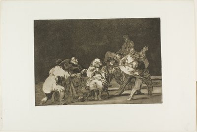Hij die je niet mag zal je belasteren in een grap, plaat 17 uit Los Proverbios door Francisco Jose de Goya y Lucientes