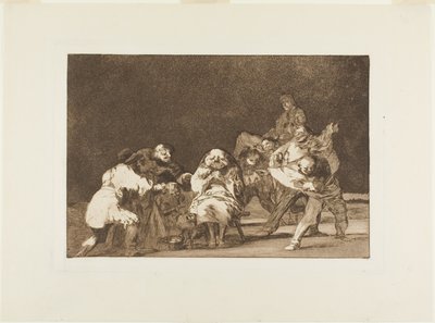 Hij die je niet mag zal je belasteren in een grap, plaat 17 uit Los Proverbios door Francisco Jose de Goya y Lucientes