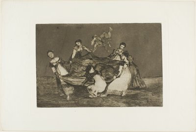 Zwaarder dan een dode ezel, plaat één uit Los Proverbios door Francisco Jose de Goya y Lucientes