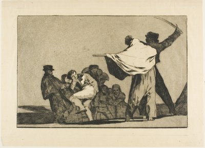 Als twee tegen één, stop je kont vol met stro, uit Los Proverbios door Francisco Jose de Goya y Lucientes