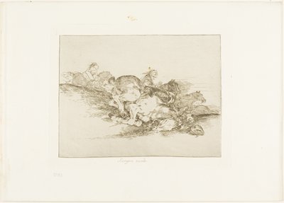 Het gebeurt altijd, plaat acht uit De rampen van de oorlog door Francisco Jose de Goya y Lucientes