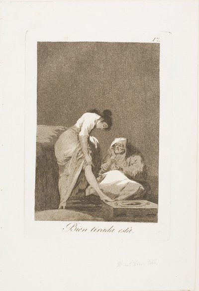 Het is mooi gespannen, plaat 17 uit Los Caprichos door Francisco Jose de Goya y Lucientes