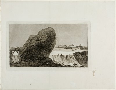 Landschap met waterval door Francisco Jose de Goya y Lucientes