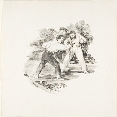 Modern duel door Francisco Jose de Goya y Lucientes
