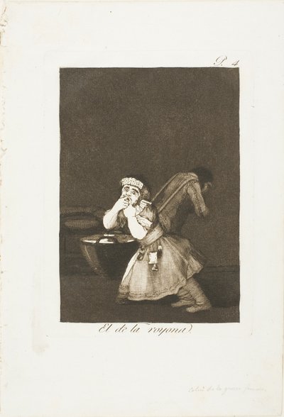 Oppasjongen, plaat vier van Los Caprichos door Francisco Jose de Goya y Lucientes