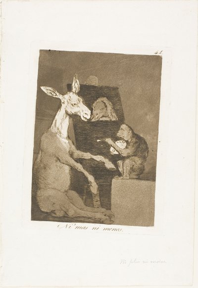Niet meer en niet minder, plaat 41 uit Los Caprichos door Francisco Jose de Goya y Lucientes