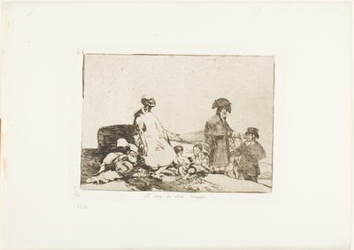 Misschien zijn ze van een ander ras, plaat 61 uit De Rampen van de Oorlog door Francisco Jose de Goya y Lucientes