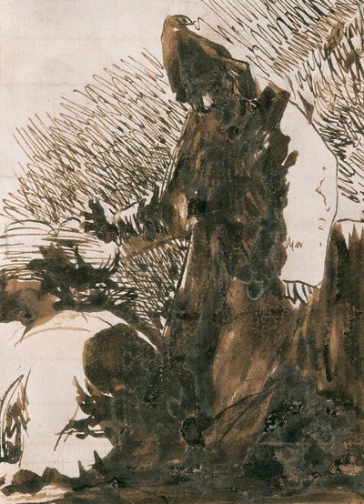 Personages die zich voor een monnik neerbuigen door Francisco Jose de Goya y Lucientes