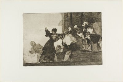Arme dwaas, plaat elf uit Los Proverbios door Francisco Jose de Goya y Lucientes
