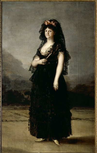 Portret van koningin Maria Luisa met een mantilla door Francisco de Goya