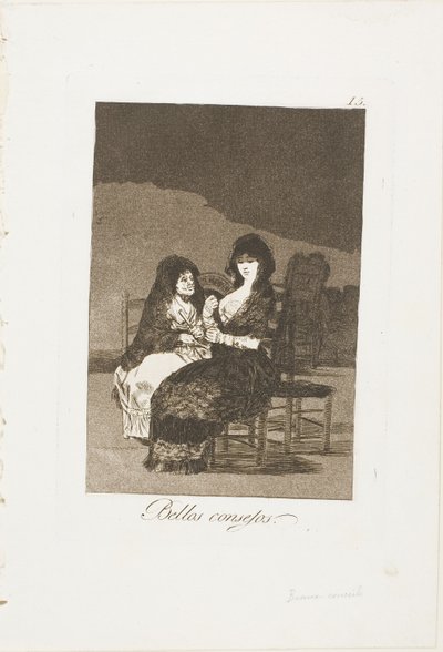 Mooie leringen, plaat 15 uit Los Caprichos door Francisco Jose de Goya y Lucientes