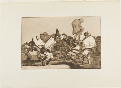 Verheug u, carnaval, want morgen zult gij as zijn, plaat 14 uit Los Proverbios door Francisco Jose de Goya y Lucientes