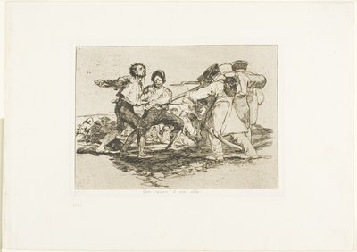 Terecht of onterecht, plaat twee uit De rampen van de oorlog door Francisco Jose de Goya y Lucientes