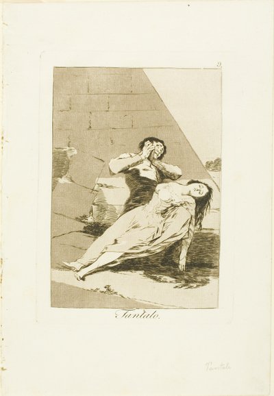 Tantalus, plaat 9 uit Los Caprichos door Francisco Jose de Goya y Lucientes