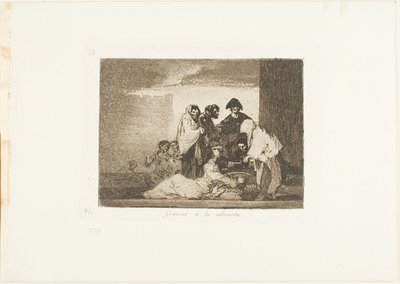 Dankzij de gierst, plaat 51 uit De rampen van de oorlog door Francisco Jose de Goya y Lucientes