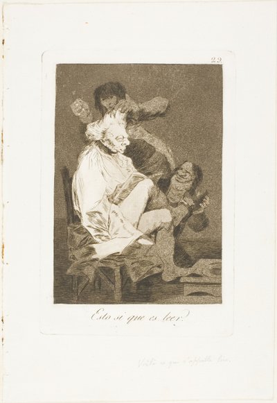 Dat is zeker kunnen lezen, plaat 29 uit Los Caprichos door Francisco Jose de Goya y Lucientes