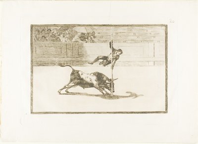 De behendigheid en stoutmoedigheid van Juanito Apinani in de arena van Madrid, plaat 20 uit De Kunst van het Stierenvechten door Francisco Jose de Goya y Lucientes
