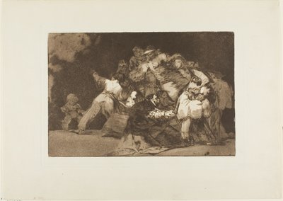 De klauwen van een kat en de jurk van een toegewijde - zoals de ondeugd vaak gekleed gaat in het habijt van de deugd, plaat negen uit Los Proverbios door Francisco Jose de Goya y Lucientes